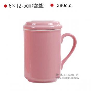 雙色釉二件式蓋杯  粉紅  (台灣製造)