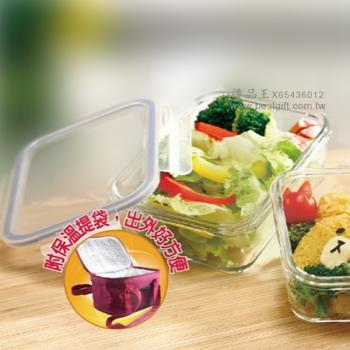 鍋寶-耐熱玻璃保鮮盒二入組 (附提袋)